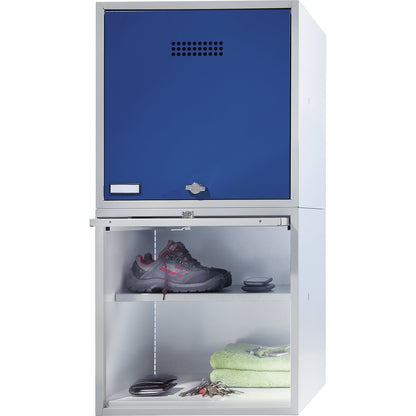 Köln individual locker, extendable, HxWxD 500 x 500 x 500 mm, for padlock, door zinc yellow.