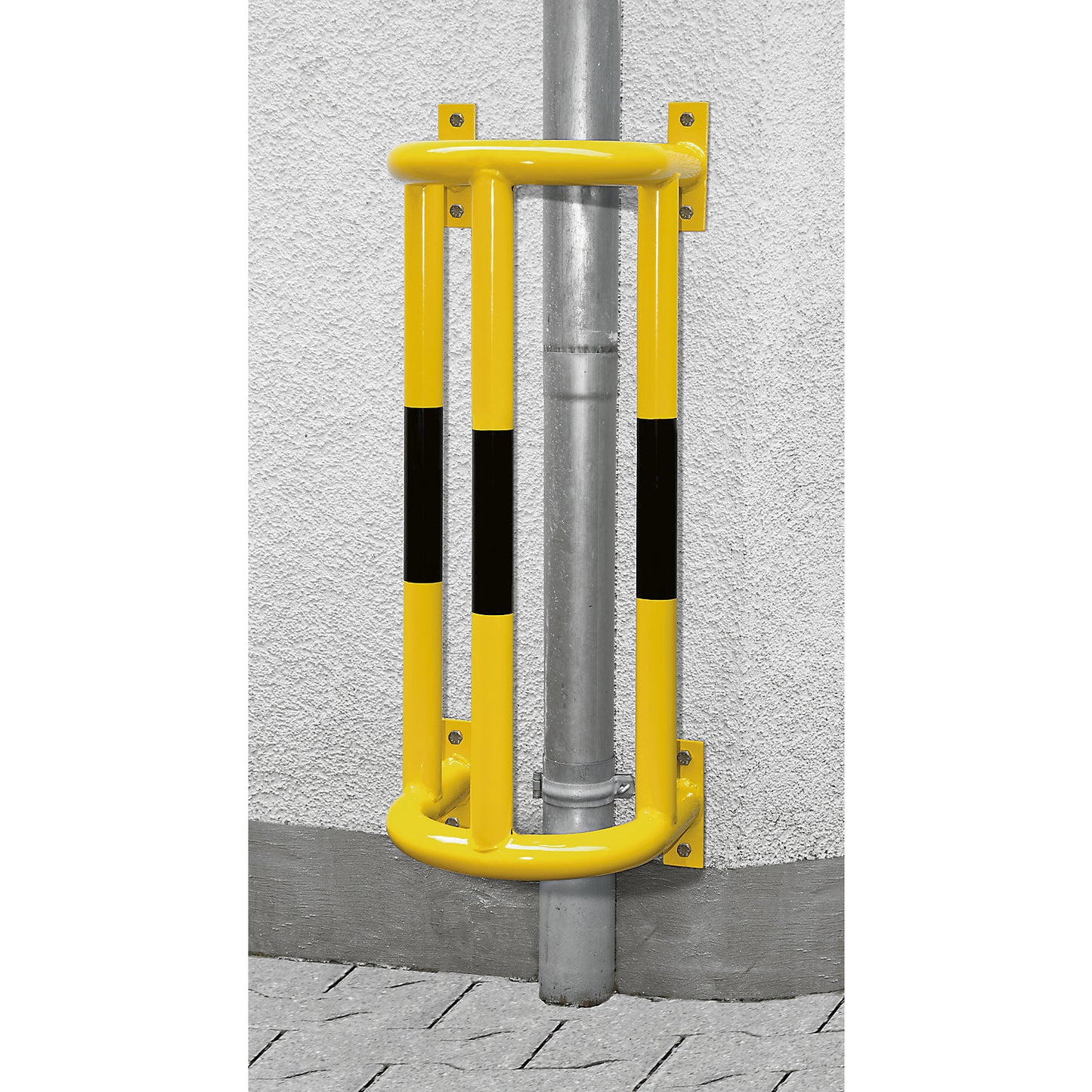 Crash protection for pipes, wall mounting, HxWxD 1000 x 350 x 300 mm.