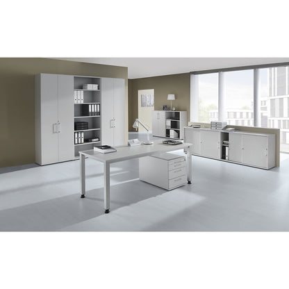Mobile pedestal, 1 utensil drawer, 3 drawers, depth 800 mm, graphite.