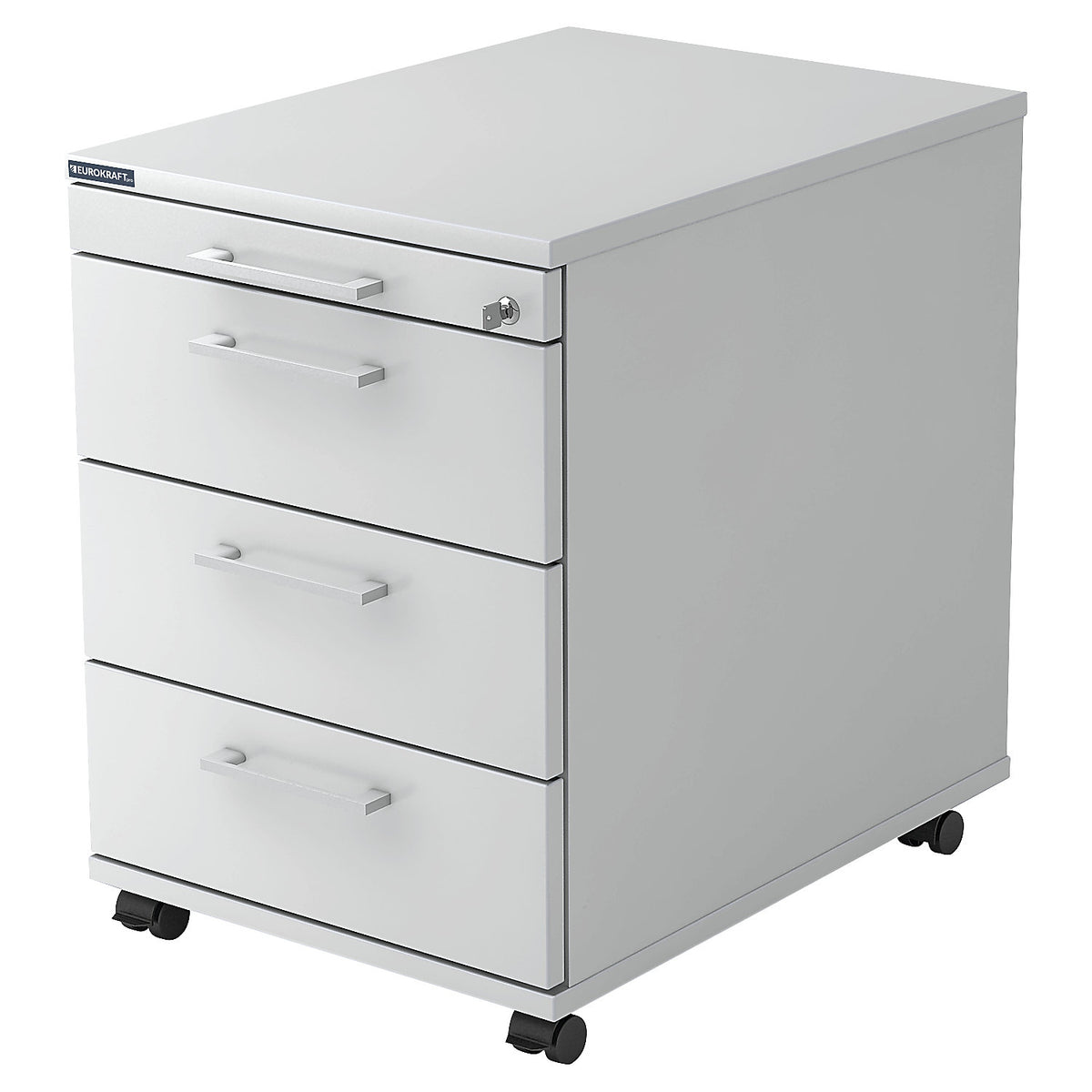 Mobile pedestal, 1 utensil drawer, 3 drawers, depth 580 mm, graphite.