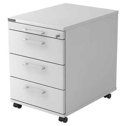 Mobile pedestal, 1 utensil drawer, 3 drawers, depth 580 mm, oak.