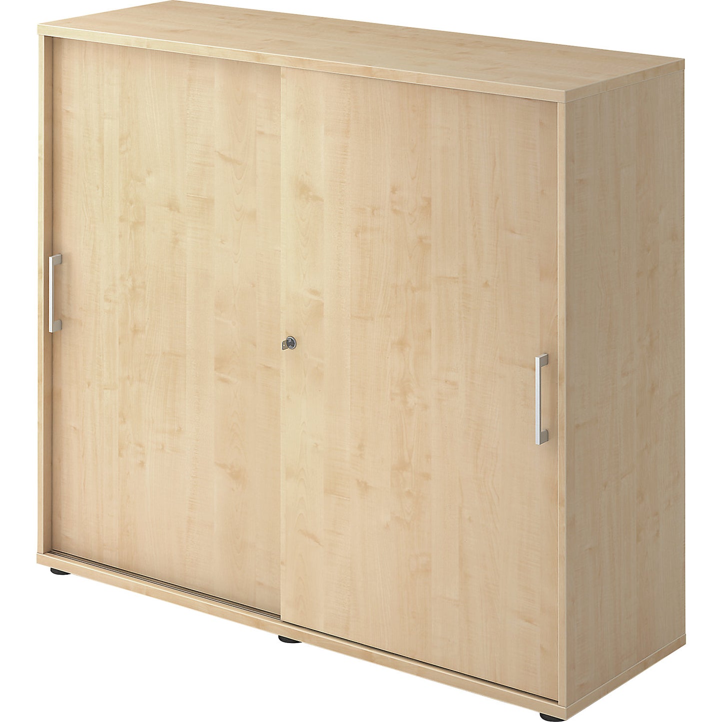 Sliding door cupboard, height 1100 mm, 2 shelves, graphite / walnut finish.