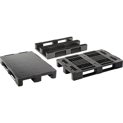 Plastic pallet, max. static load 5000 kg, width 800 mm, perforated.