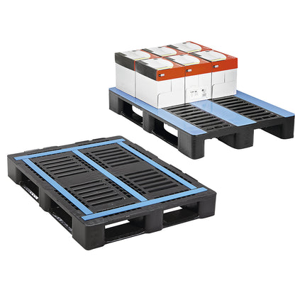 Heavy duty pallet, non-slip coating, with 5 runners and 5 mm outer edge, width 1000 mm.
