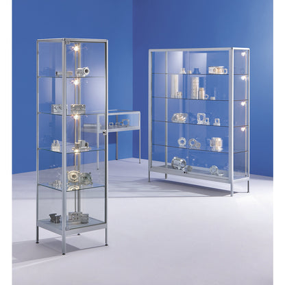 Glass cabinet, wall mounted glass cabinet model, width 1520 mm, 2 sliding doors, flame resistant.