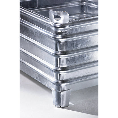 Heavy duty box pallet, WxL 800 x 1200 mm, with corner pockets, hot dip galvanised, 1+ items.