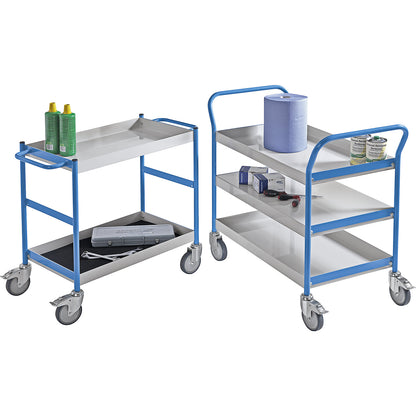 Service trolley with trays, capacity 10 l, 2 trays.