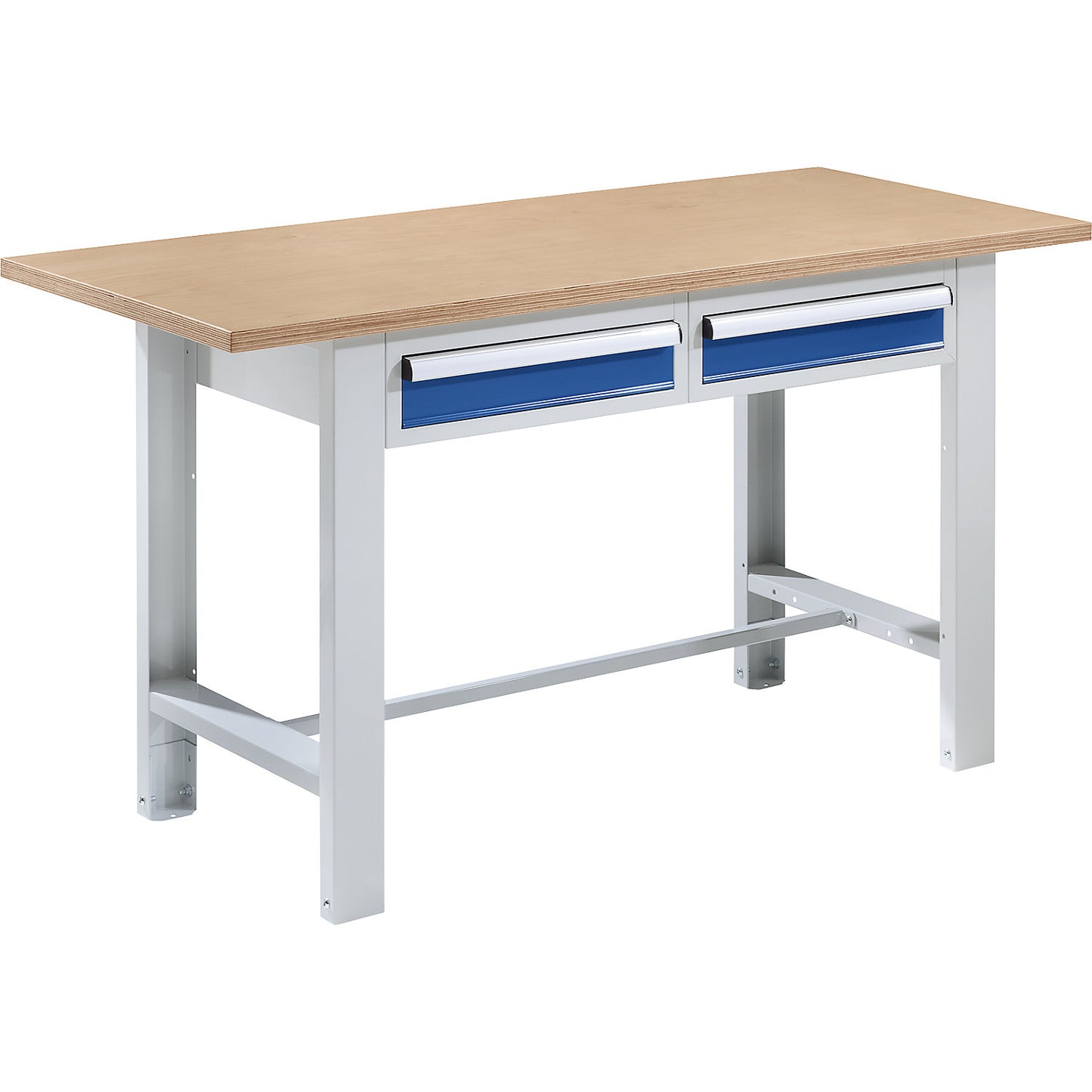 Workbench, modular system, worktop width 1500 mm, 2 drawers, multiplex panel.