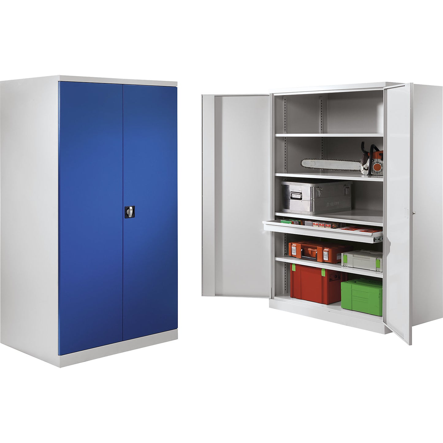 XXL double door cupboard, width 1000 mm, light grey door.