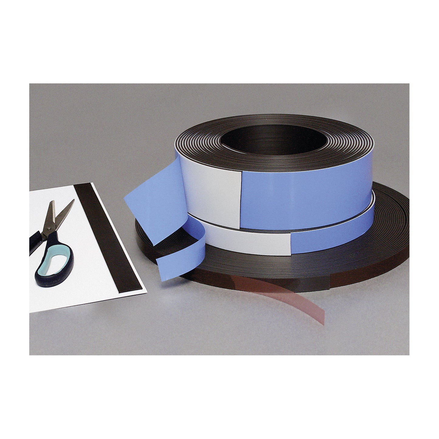 Magnetic strip, self-adhesive, 1.5 mm thick, 1 roll, width 13 mm.