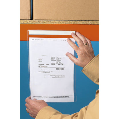 Document sleeve, with magnetic strips, for A6, landscape format, long side open, pack of 10.