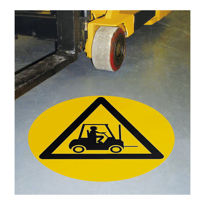 PVC pictogram, caution - forklifts, pack of 2, self-adhesive.