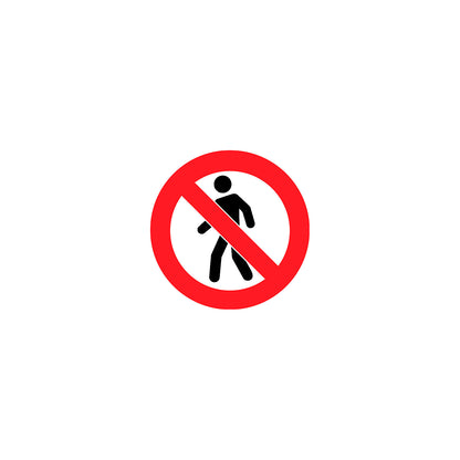 PVC pictogram, no pedestrians, pack of 2, self-adhesive.