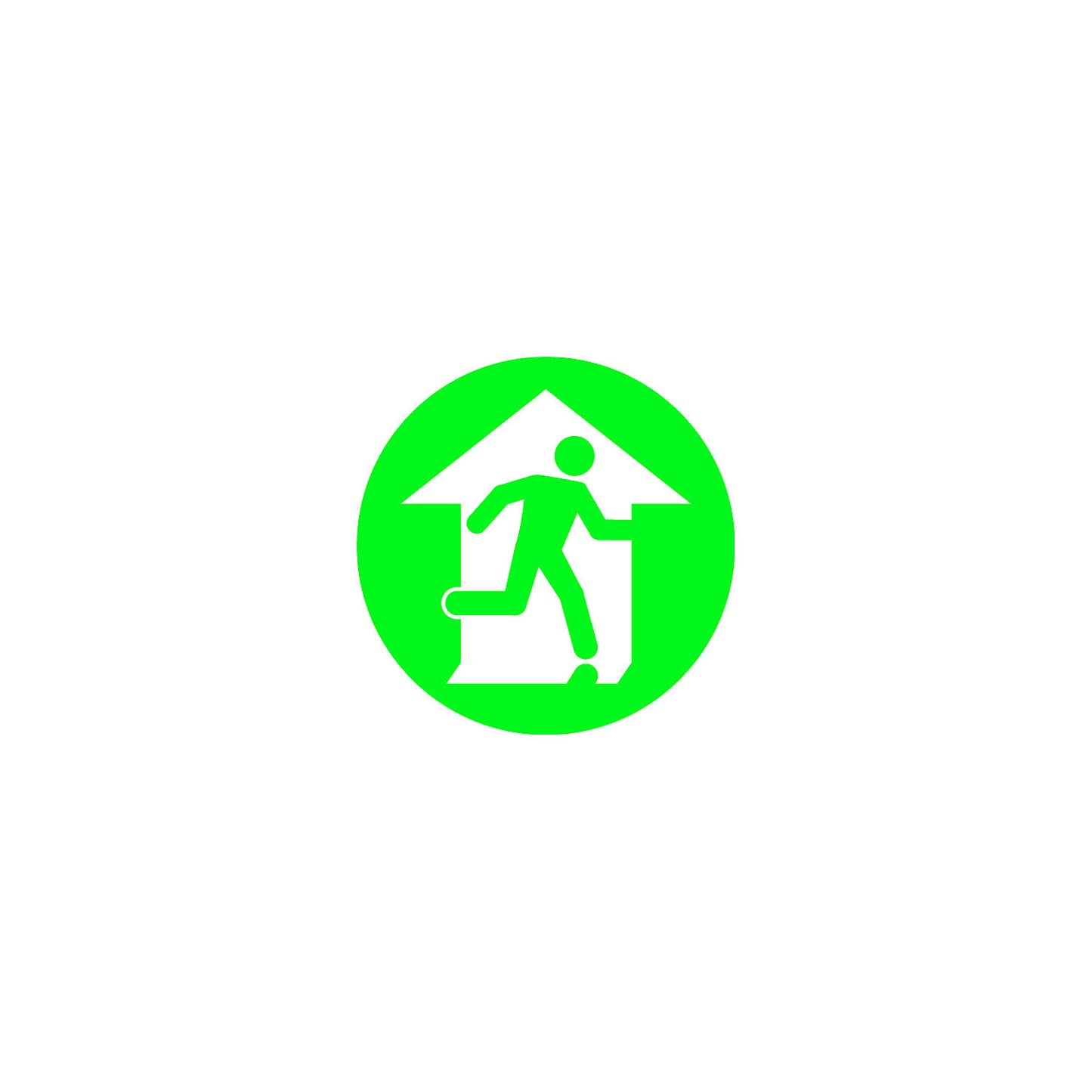 PVC pictogram, escape route, pack of 2, self-adhesive.