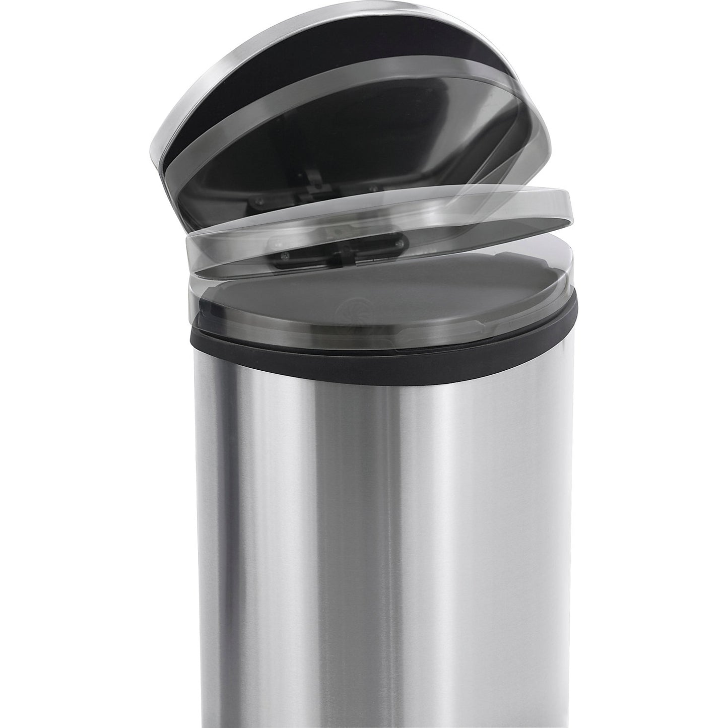 Waste collector with pedal, shell shape, capacity 10 l, HxWxD 450 x 255 x 295 mm, stainless steel body.
