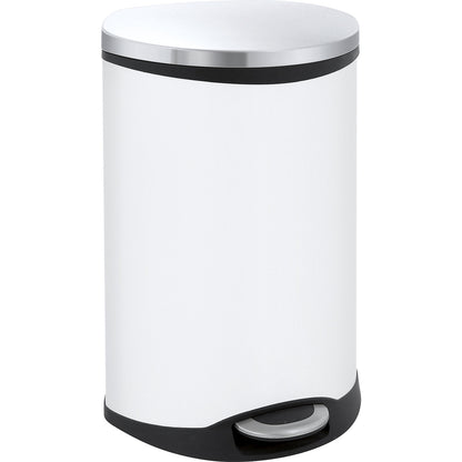 Waste collector with pedal, shell shape, capacity 18 l, HxWxD 524 x 298 x 336 mm, sheet steel body painted white.