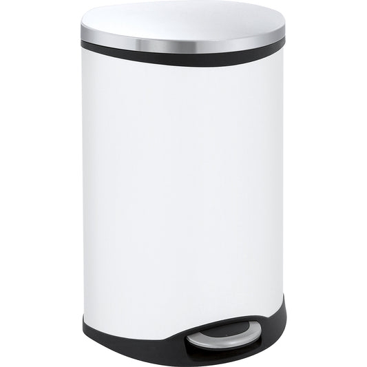 Waste collector with pedal, shell shape, capacity 18 l, HxWxD 524 x 298 x 336 mm, sheet steel body painted white.