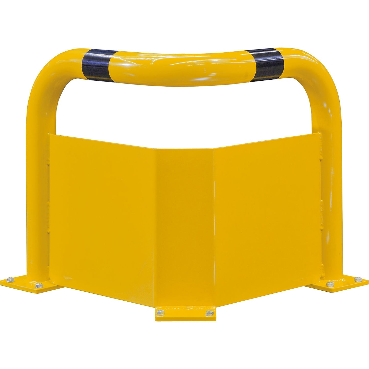 Corner crash protection with forklift guard, Ø 76 mm, for indoor areas, height 600 mm.