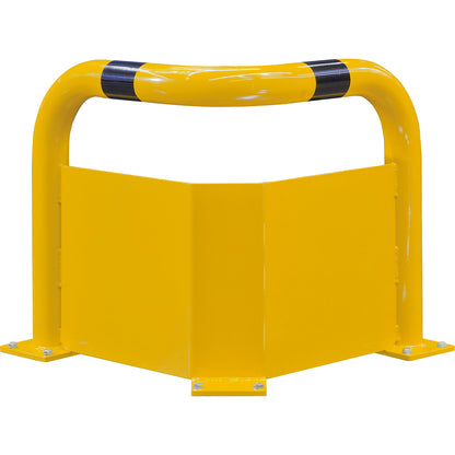 Corner crash protection with forklift guard, Ø 76 mm, for indoor areas, height 600 mm.