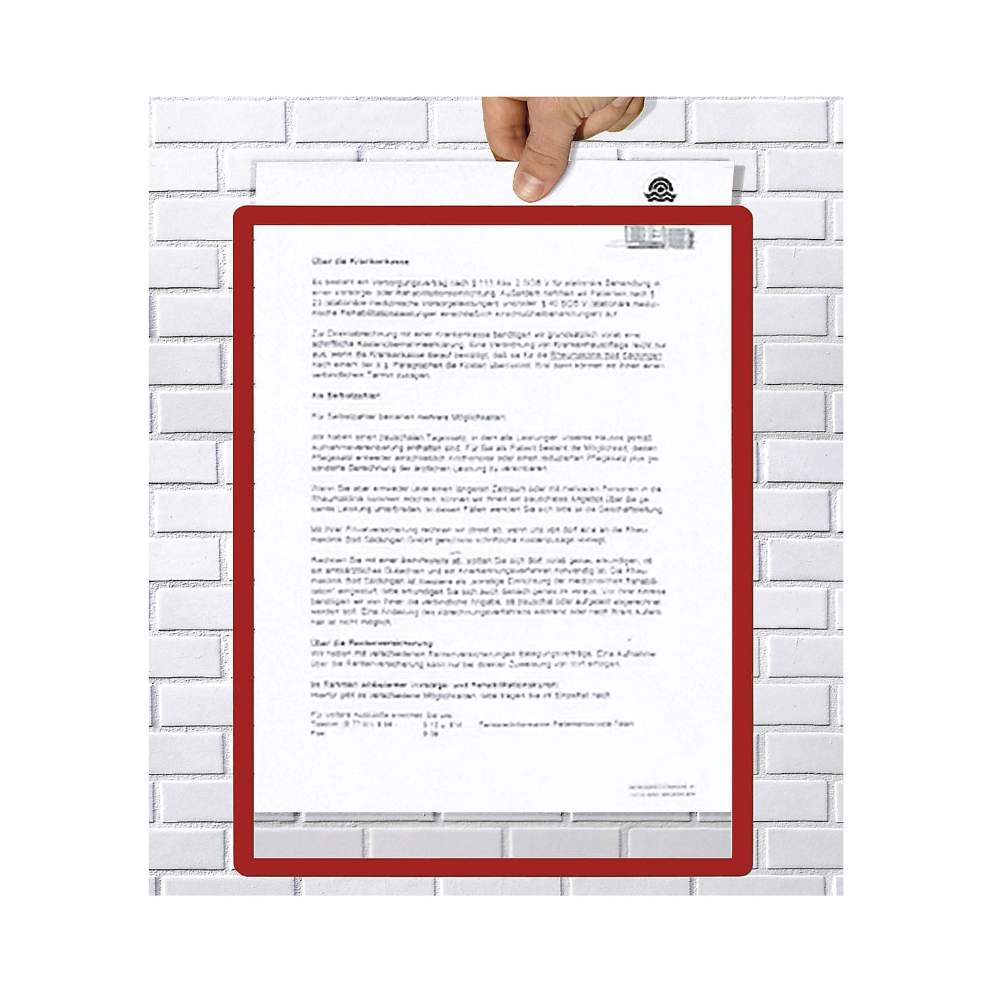 Frame with transparent film, format A5, pack of 10, magnetic, blue.