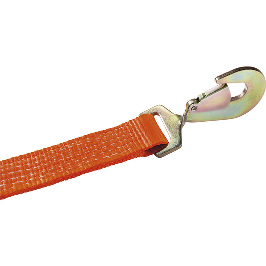 Cargo restraint strap, standard ratchet and snap hook, max. tensioning force 500 kg, pack of 2, length 4000 mm.
