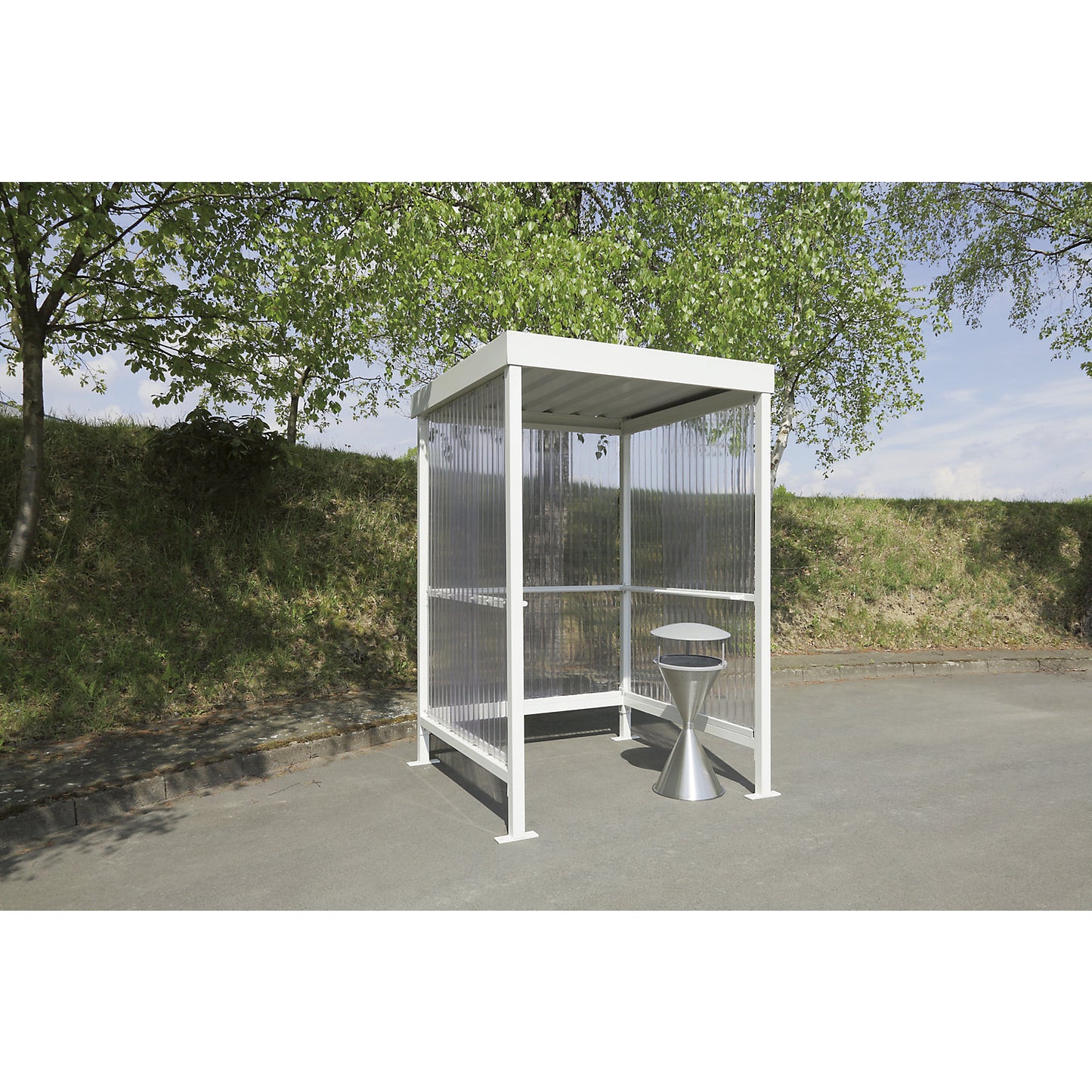 Canopy Jena Maxi, three-sided shelter, WxD 1500 x 1500 mm, hot dip galvanised.