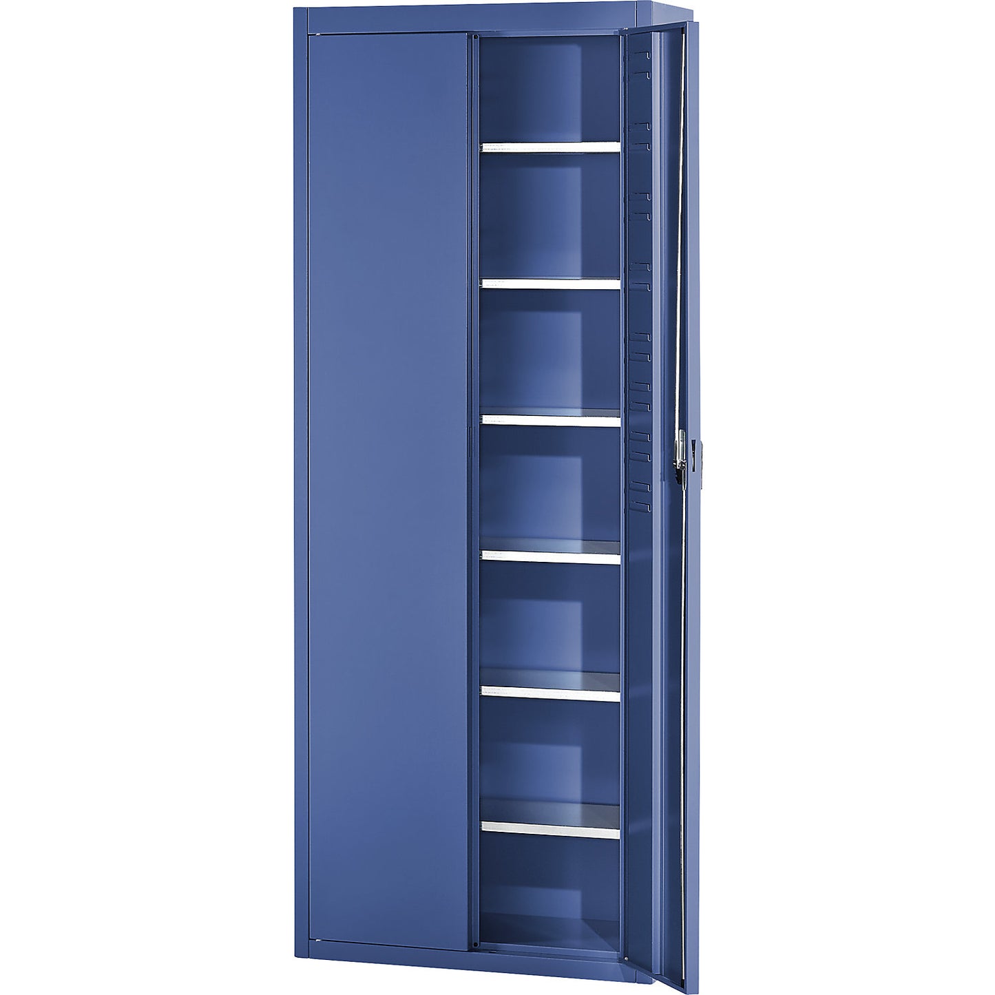 Storage cupboard, without open fronted storage bins, HxWxD 2150 x 680 x 280 mm, single colour, blue.