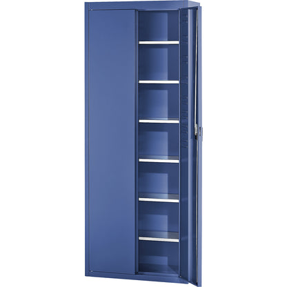 Storage cupboard, without open fronted storage bins, HxWxD 2150 x 680 x 280 mm, single colour, blue.