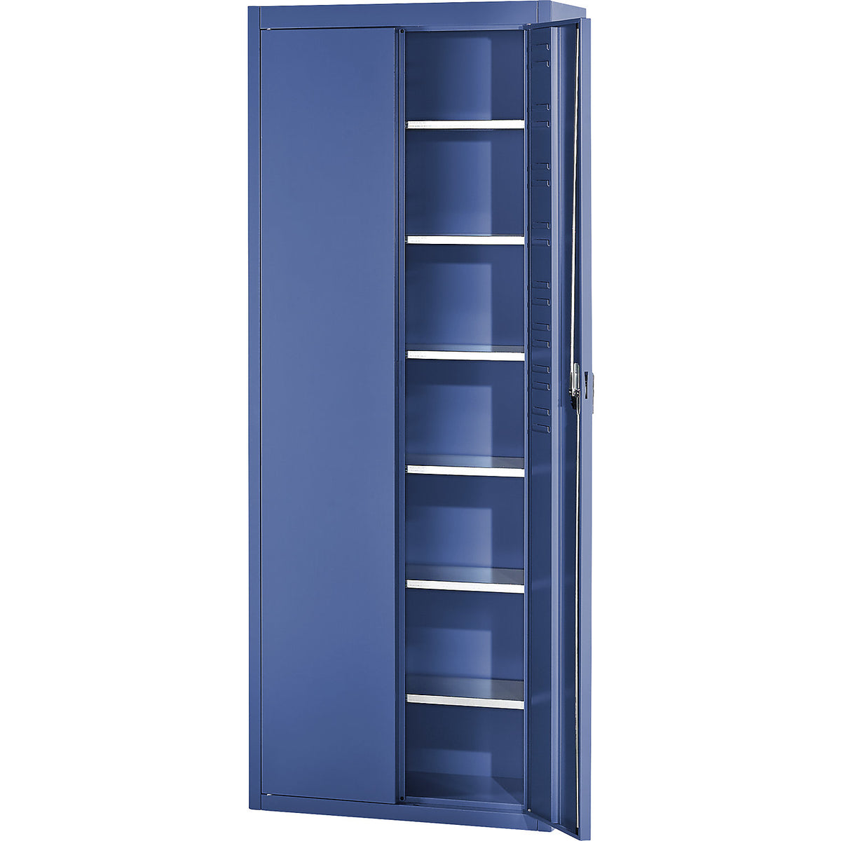 Storage cupboard, without open fronted storage bins, HxWxD 2150 x 680 x 280 mm, single colour, blue.