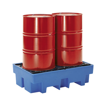 PE sump tray with PE grate, 2 x 200 litre drums, capacity 200 l.