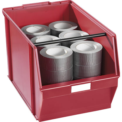 Open fronted storage bin made of polystyrene, LxWxH 500 x 309 x 300 mm, pack of 2, red with carrying rod.