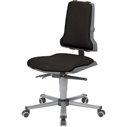 SINTEC industrial swivel chair, permanent contact, adjustable seat inclination, five-foot tubular steel base with castors.