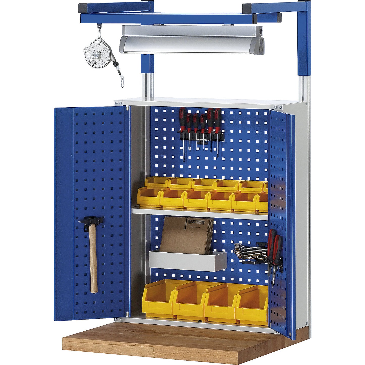 System upright set, 2 system uprights, for work table width 750 mm.