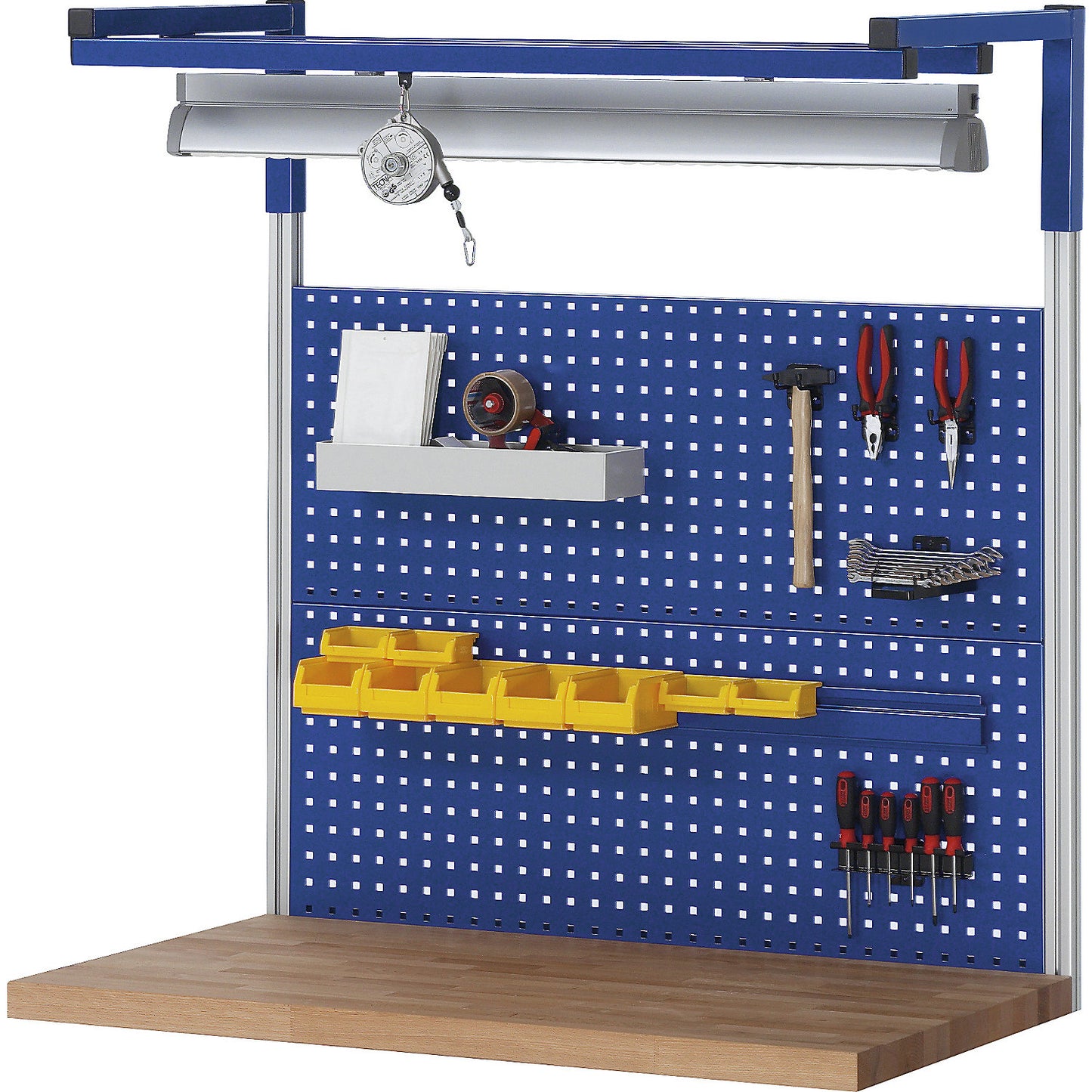 System upright set, 2 system uprights, for work table width 1250 mm.