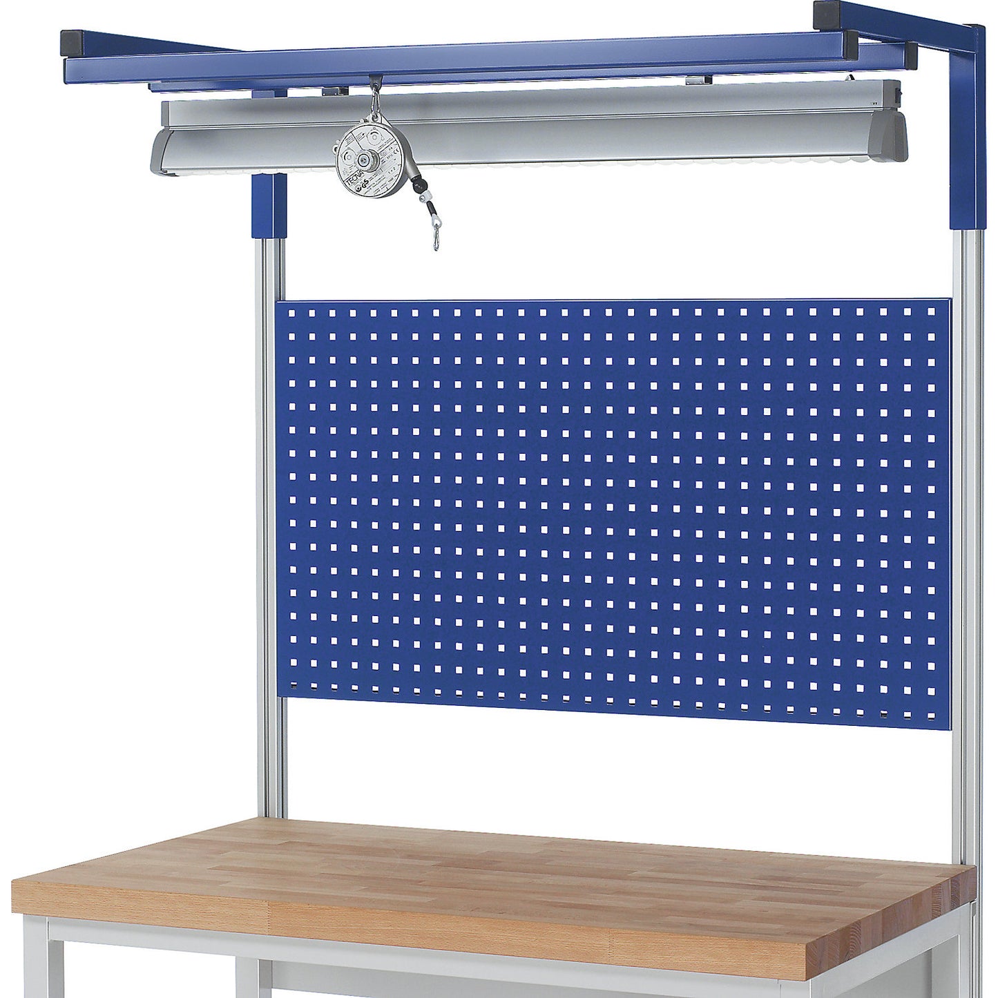 Pair of support arms for modular add-on systems, for modular add-on systems for RAU work tables and workbenches, height 300 mm.