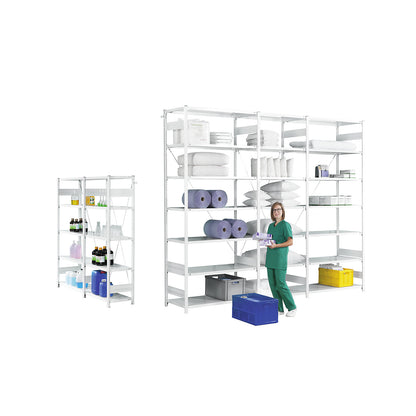AntiBak® boltless shelving unit, anti-bacterial, shelf unit height 2000 mm, standard shelf unit, shelf width 1000 mm, shelf depth 500 mm.