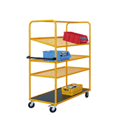Professional shelf and platform truck, 3 wire mesh shelves, LxWxH 1390 x 650 x 1700 mm.