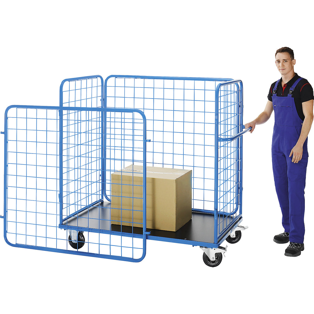Parcel trolley, HxWxD 1200 x 1330 x 650 mm, max. load 350 kg.