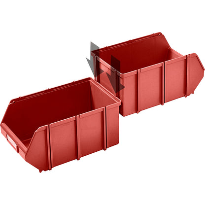 Open fronted storage bin, self-supporting, LxWxH 341 x 210 x 167 mm, pack of 10, red, pack of 10.