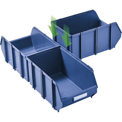 Open fronted storage bin, self-supporting, LxWxH 165 x 104 x 76 mm, pack of 60, blue, pack of 60.