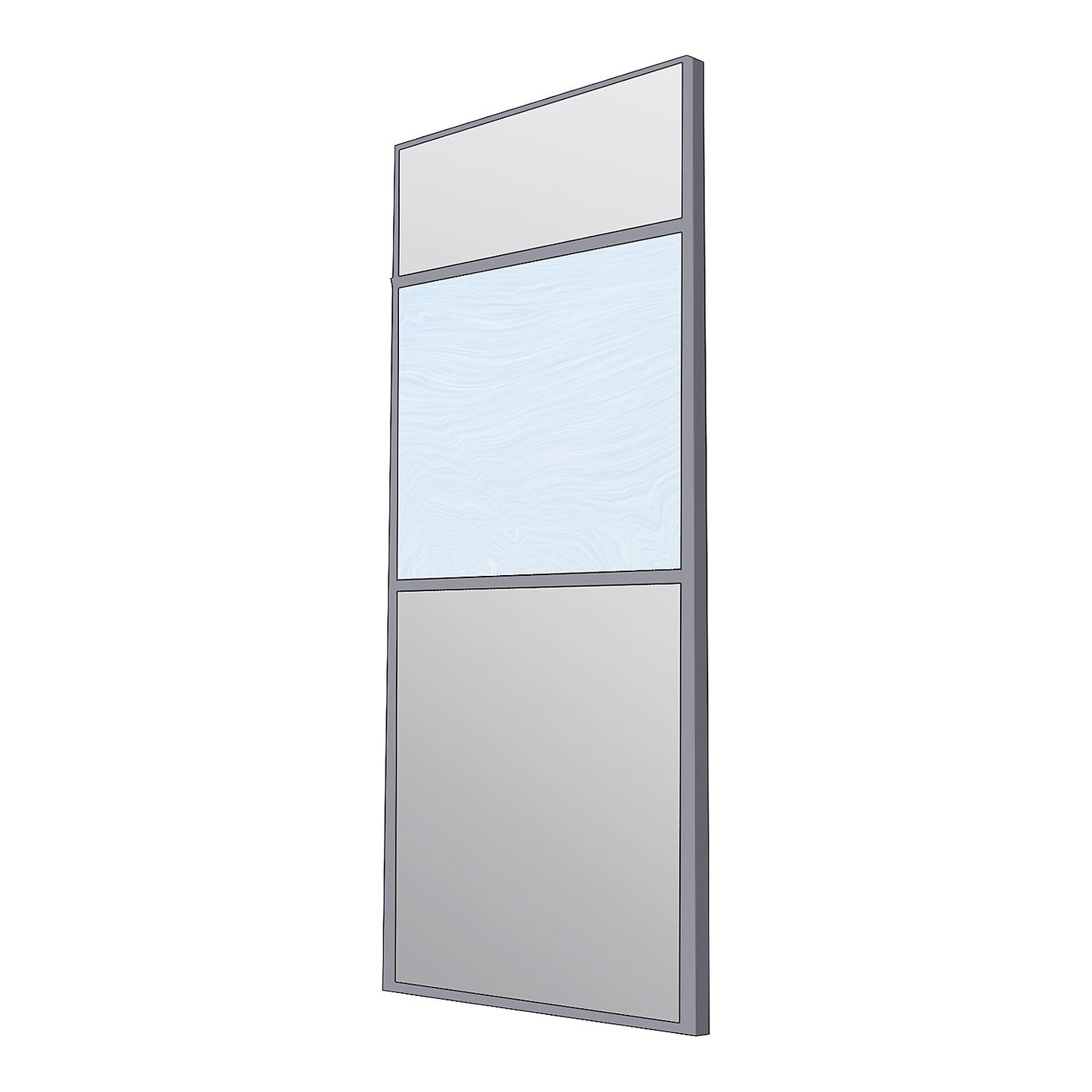 Modular partition, glass wall section, single pane, extra cost, float glass.