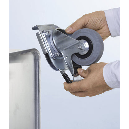 Clip-on castor set, 2 swivel castors, wheel Ø 100 mm.