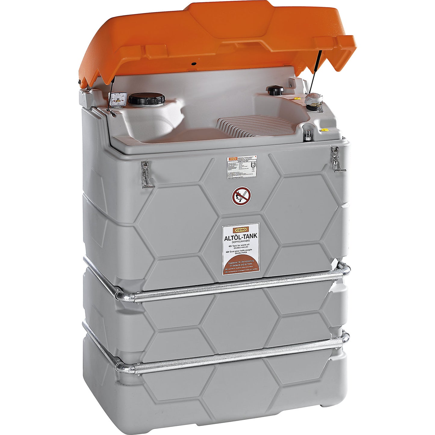 CUBE used oil tank, Indoor Basic, without hinged lid, capacity 1500 l.