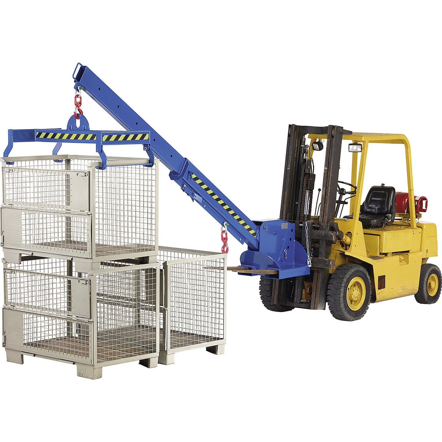Telescopic loader, height adjustable in 5 stages, max. load 1000 - 5000 kg, telescopic, painted blue.