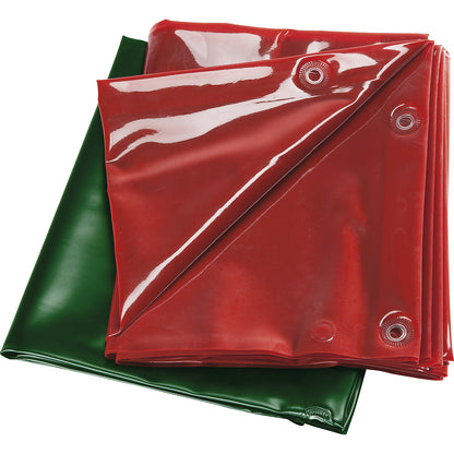 Protective tarp, to DIN standard, LxW 2000 x 1400 mm, dark green.