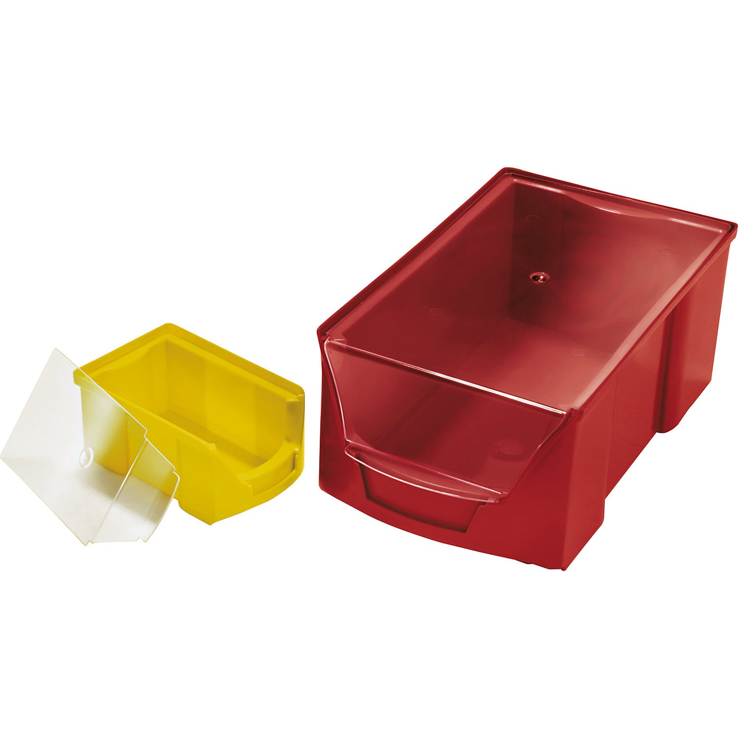 FUTURA open fronted storage bin made of polyethylene, LxWxH 360 x 208 x 147 mm, pack of 12, red.
