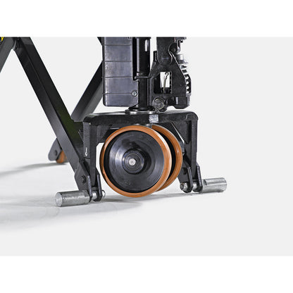High-lift pallet truck, manual hydraulics, max. load 1000 kg, fork length 1800 mm.