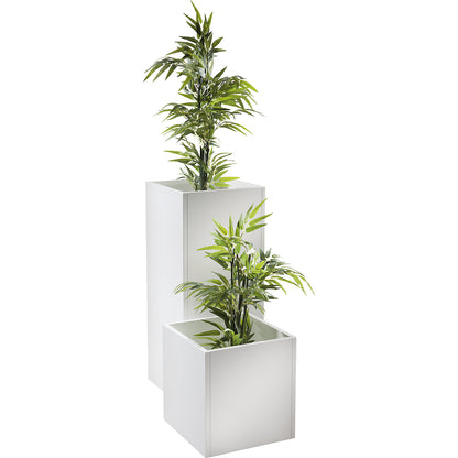 Plant pot, hip height, for 2 plants, maple finish.