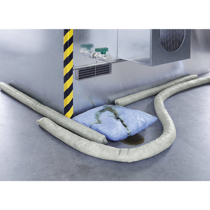 Absorbent fleece sock, oil version, 1200 mm, Ø 75 mm, white, pack of 20.
