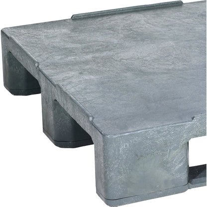 Plastic EURO pallet, with raised edges, closed top deck, charcoal.